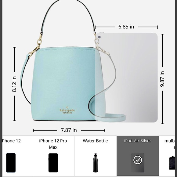 Kate Spade Darcy Small Bucket Crossbody CloudMist - Picture 10 of 16